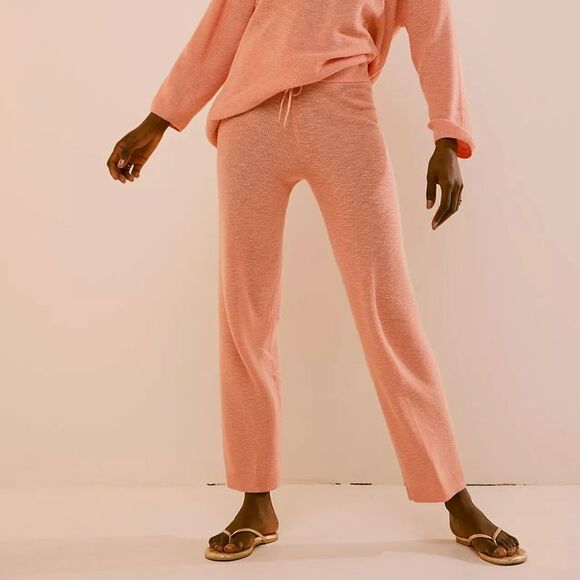 Free People Pants - Free People Pants malibu solid pant surf knit womens Pink (xsmall) beach sheer
